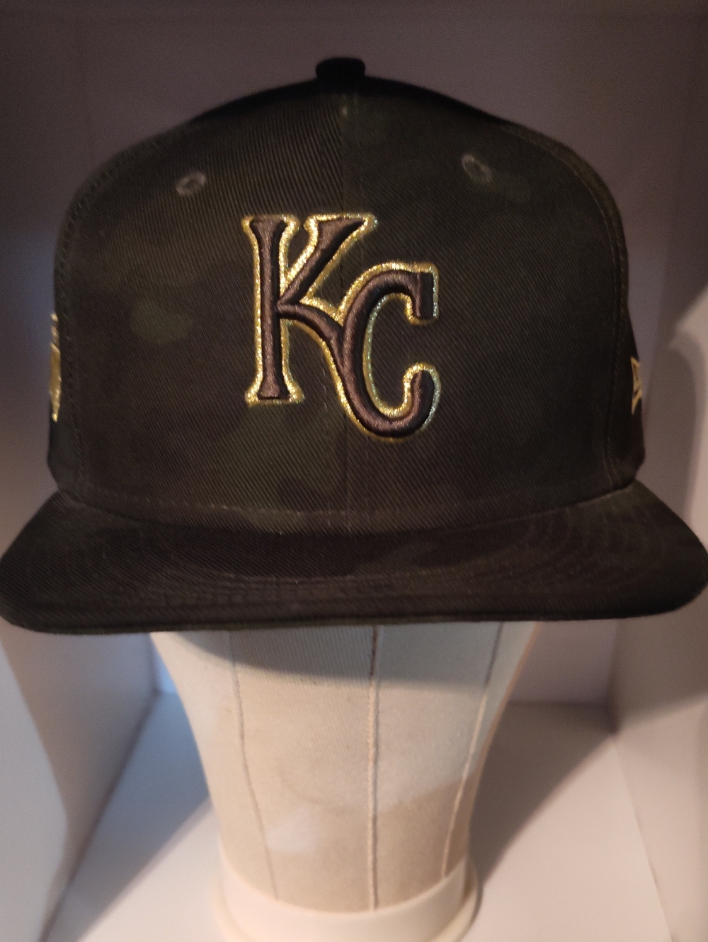 KC Embroidered Logo Camo Fitted Men's Hat New Era 59 Fifty 7 &5/8